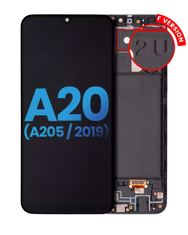 Écran pour Samsung Galaxy A20 (A205 / 2019) (F Version, Aftermarket: Incell, toutes couleurs)