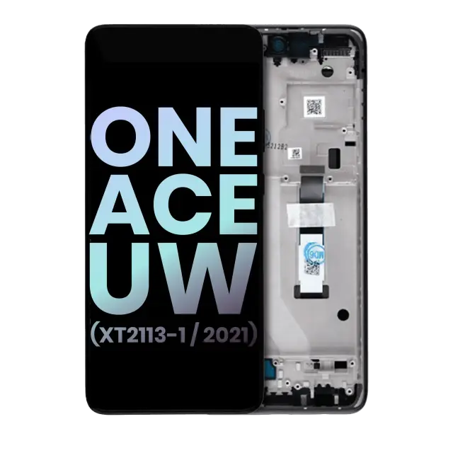 Écran LCD avec châssis pour Motorola One 5G Ace UW (XT2113-1 / 2021) (origine, Volcanic Grey)