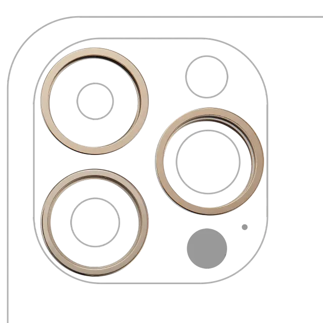 Anneau de contour de caméra arrière pour Apple iPhone 14 Pro / 14 Pro Max (lot de 3, or, lot de 10)