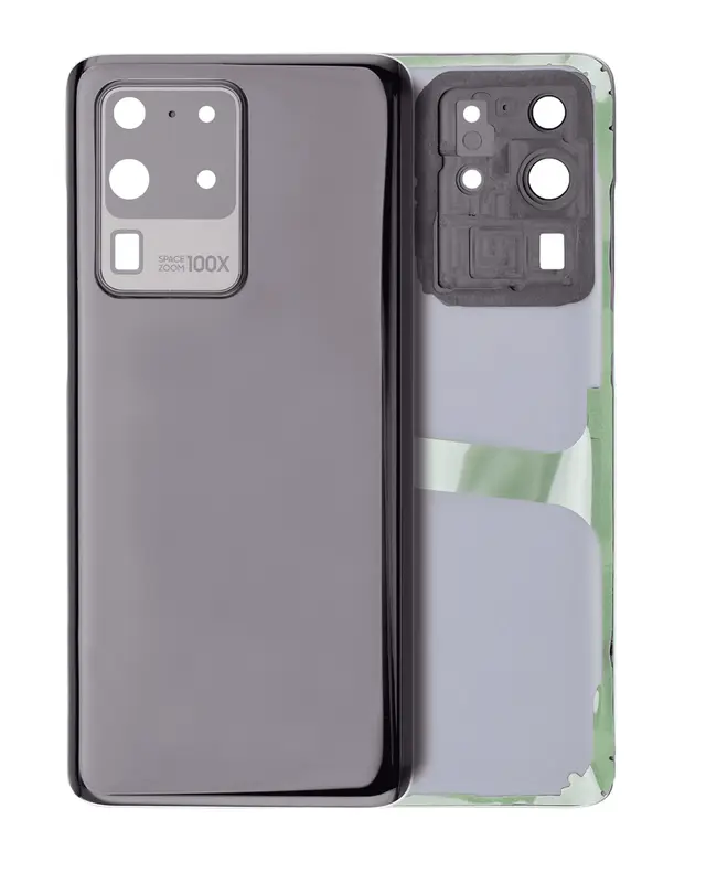 Vitre arrière pour Samsung Galaxy S20 Ultra 5G (sans logo, compatible premium, Cosmic Black)
