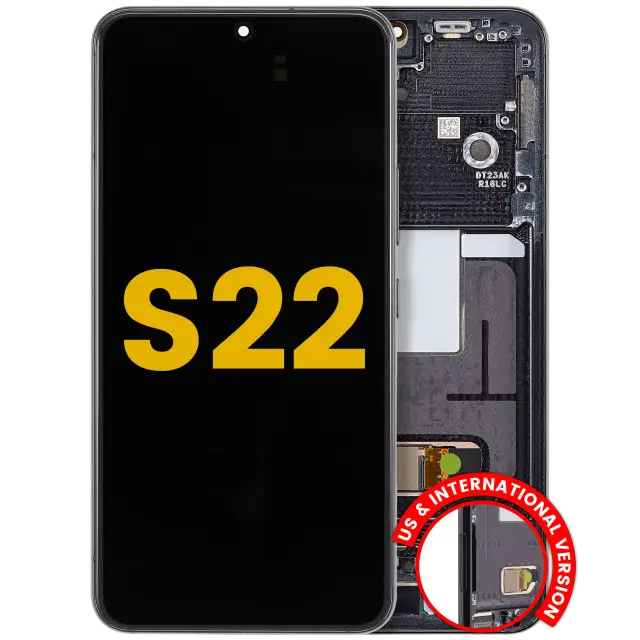 Écran OLED avec châssis pour Samsung Galaxy S22 5G (version US & internationale, reconditionné, noir fantôme)
