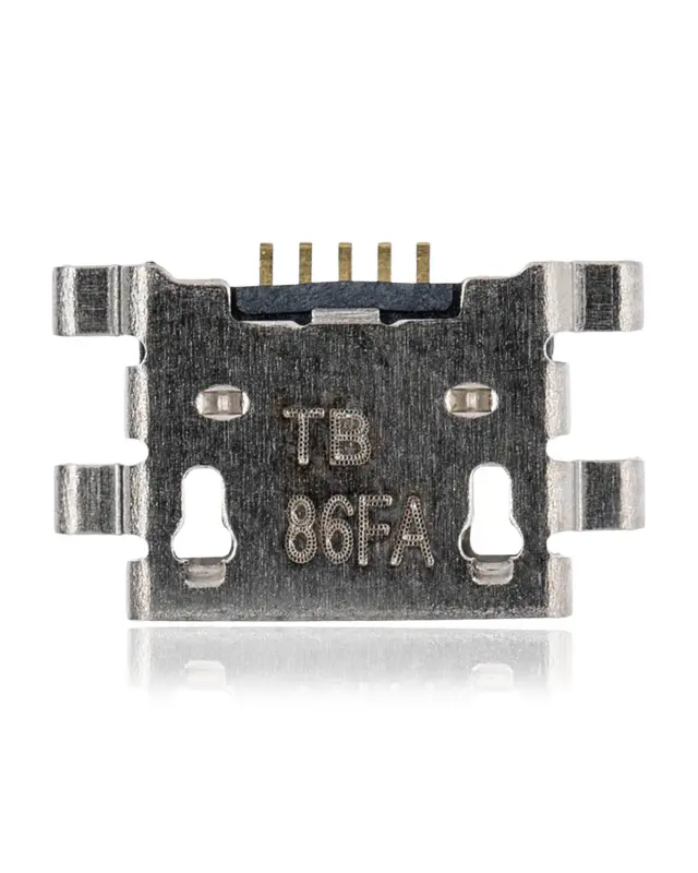 Connecteur de charge à souder — format Micro B, 5 broches, 4 points de fixation (C088)