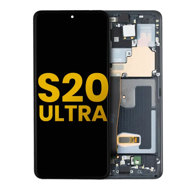 Écran OLED avec châssis pour Samsung Galaxy S20 Ultra 5G (reconditionné, Cosmic Black)