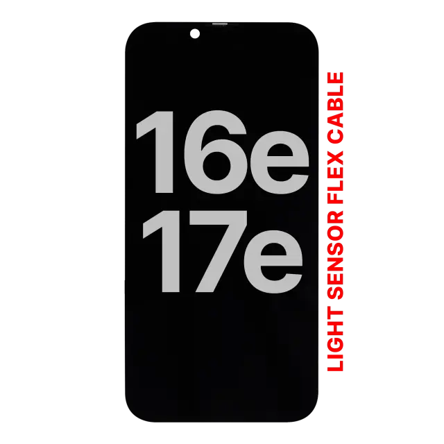 Écran OLED avec nappe du capteur de luminosité pour Apple iPhone 17e / 16e (origine d’occasion — grade A)