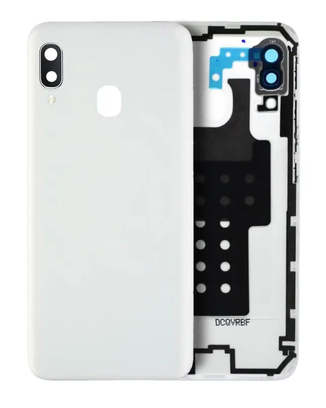 Vitre arrière pour Samsung Galaxy A20E (A202 / 2019) (pack service origine, blanc)