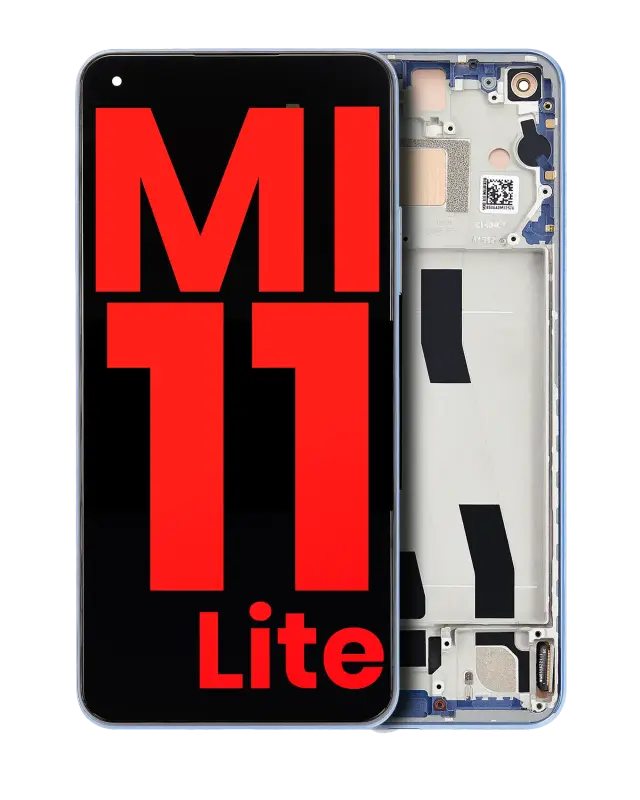 Écran OLED avec châssis pour Xiaomi Mi 11 Lite / Xiaomi Mi 11 Lite 5G (compatible premium, Bubblegum Blue)