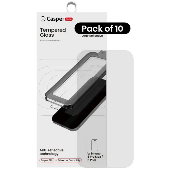Verre trempé pour Apple iPhone 13 Pro Max / 14 Plus (lot de 10, AR Clear)