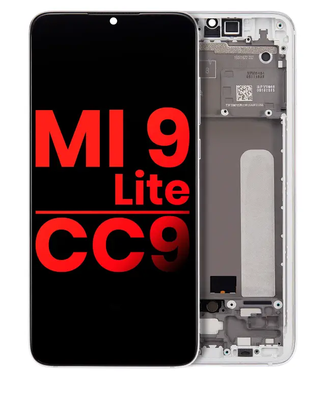 Écran OLED avec châssis pour Xiaomi Mi 9 Lite / CC9 (compatible premium, Pearl White)
