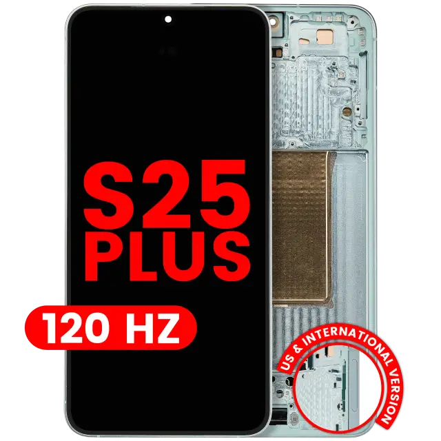 Écran OLED avec châssis pour Samsung Galaxy S25 Plus 5G (version US & internationale, compatible premium, 120 Hz, Mint)