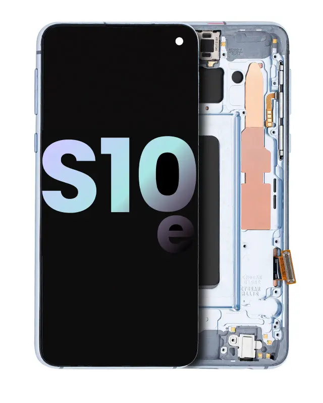 Écran OLED avec châssis pour Samsung Galaxy S10E (pack service origine, Prism Blue)