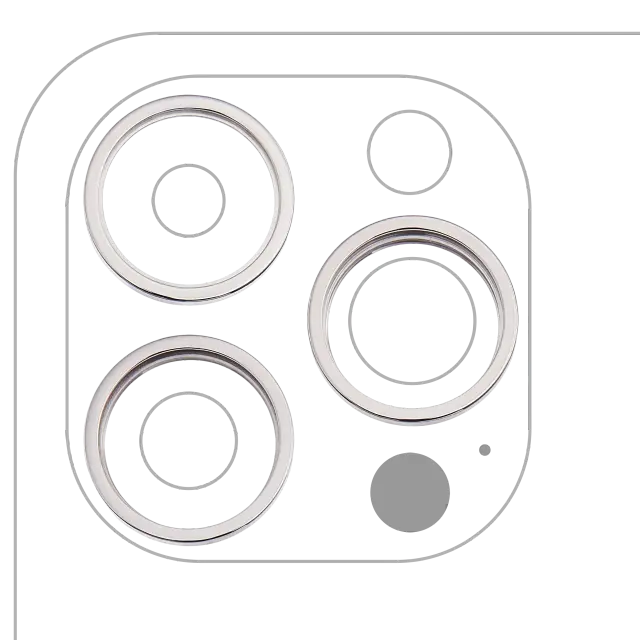 Anneau de contour de caméra arrière pour Apple iPhone 14 Pro / 14 Pro Max (lot de 3, argent, lot de 10)
