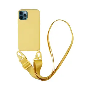 Coque Silicone avec Bandoulière Apple iPhone 12 Pro Max (#14) Jaune