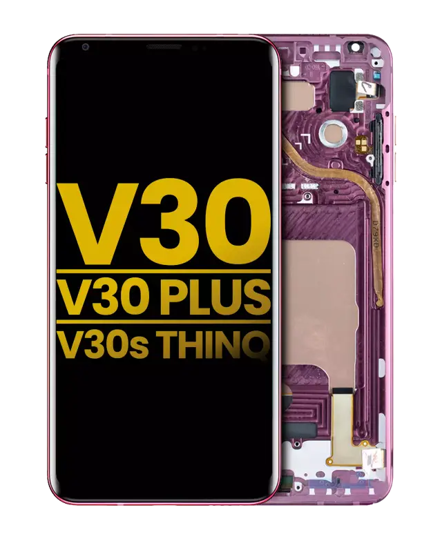 Écran OLED avec châssis pour LG V30 / V30 Plus / V30S ThinQ (reconditionné, Raspberry Rose)