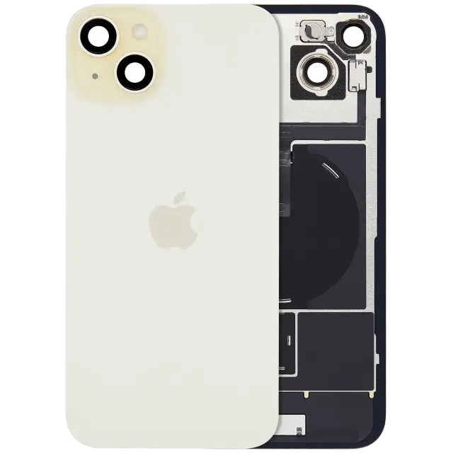 Vitre arrière avec MagSafe, NFC et nappe flash pour Apple IPhone 15 Plus (origine, jaune)