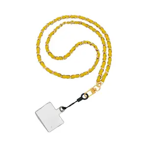 Tour de Cou Universel pour Smartphone en Cuir A6 Jaune