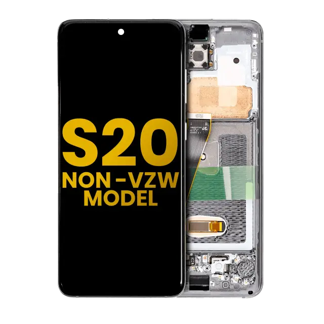 Écran OLED avec châssis pour Samsung Galaxy S20 5G (Non-Verizon 5G UW Frame) (reconditionné, Cloud White)
