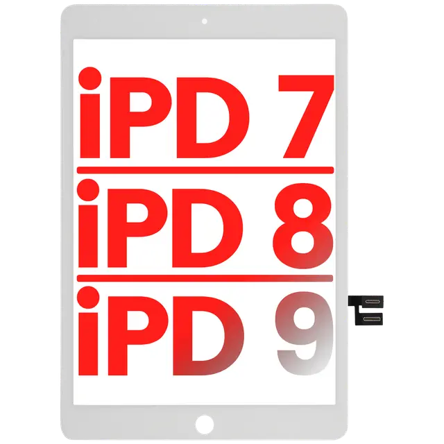 Vitre tactile pour Apple iPad 7 (2019) / iPad 8 (2020) / iPad 9 (2021) (compatible premium, blanc)
