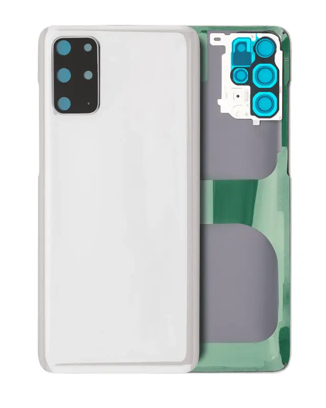 Vitre arrière pour Samsung Galaxy S20 Plus 5G (sans logo, compatible premium, Cloud White)