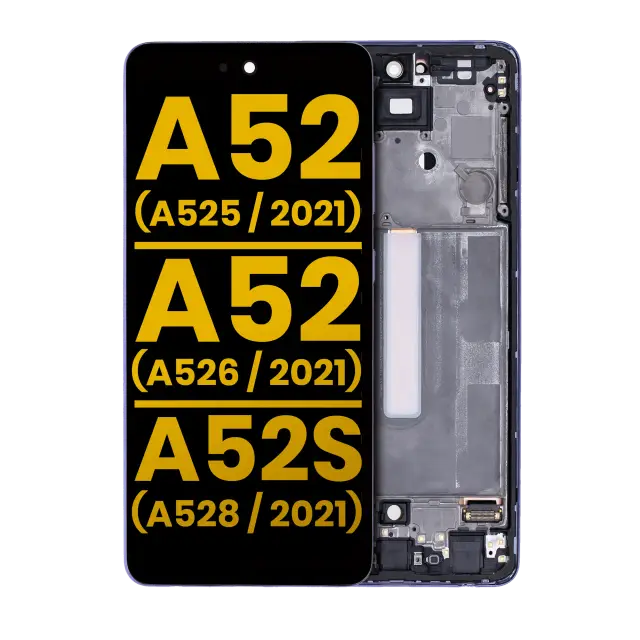 Écran OLED avec châssis pour Samsung Galaxy A52 4G (A525 / 2021) / A52 5G (A526 / 2021) / A52S 5G (A528 / 2021) (reconditionné, Awesome Violet)