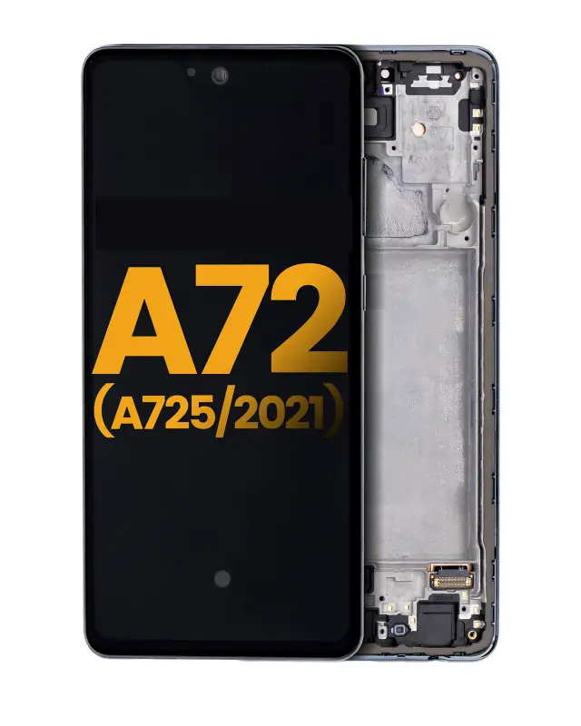 Écran OLED avec châssis pour Samsung A72 (A725 / 2021) (reconditionné, Awesome Black)
