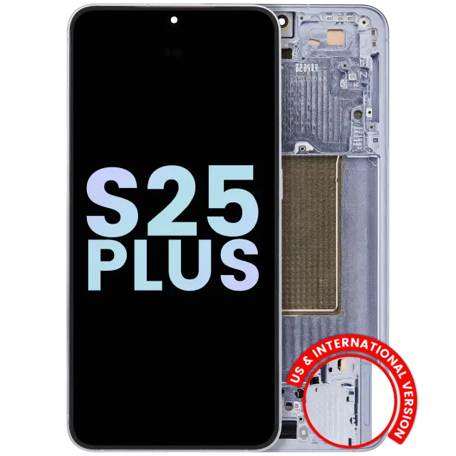 Écran OLED avec châssis pour Samsung Galaxy S25 Plus 5G (version US & internationale, pack service origine, Icy Blue)