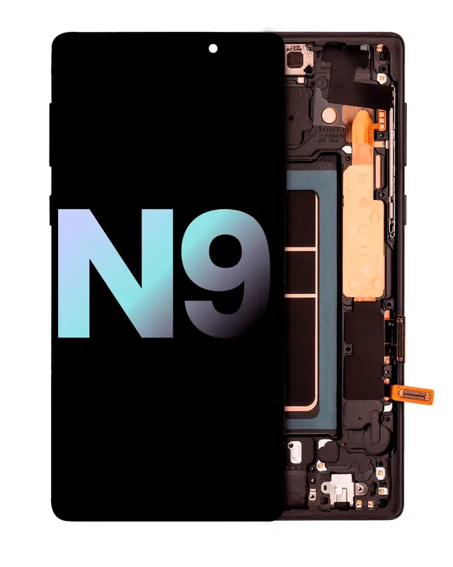 Écran OLED avec châssis pour Samsung Galaxy Note 9 (pack service origine, noir minuit)