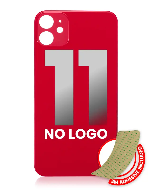 Vitre arrière pour Apple iPhone 11 (No Logo / Large Camera Hole, rouge)