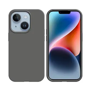 Coque Silicone Compatible pour Apple iPhone 14 (#34) Gris Foncé