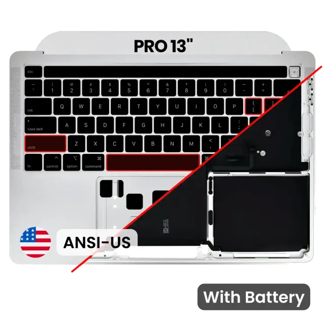 Châssis supérieur avec batterie et clavier ANSI US pour Apple MacBook Pro 13" A2289 (2020) (argent)