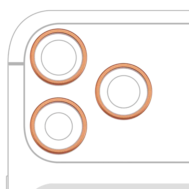 Anneau de contour de caméra arrière pour Apple iPhone 17 Pro / 17 Pro Max (Cosmic Orange, lot de 3)