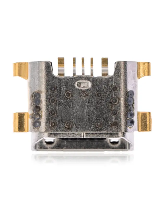 Connecteur de charge à souder — format Micro B, 5 broches, 4 points de fixation (C117)