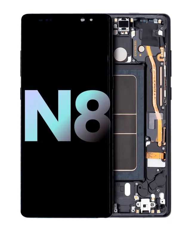 Écran OLED avec châssis pour Samsung Galaxy Note 8 (pack service origine, noir minuit)