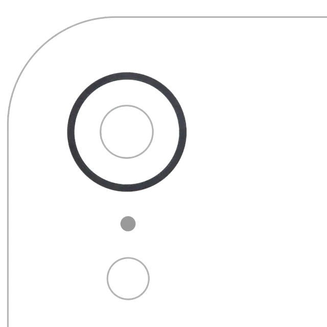 Anneau de contour de caméra arrière pour Apple iPhone XR (noir, lot de 10)