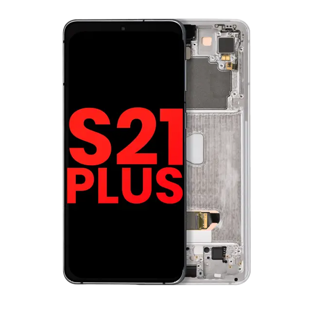Écran OLED avec châssis pour Samsung Galaxy S21 Plus 5G (compatible premium, Phantom Silver)