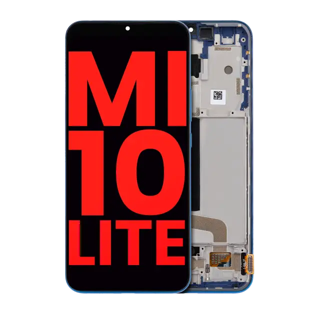 Écran OLED avec châssis pour Xiaomi Mi 10 Lite 5G (compatible premium, Aurora Blue)