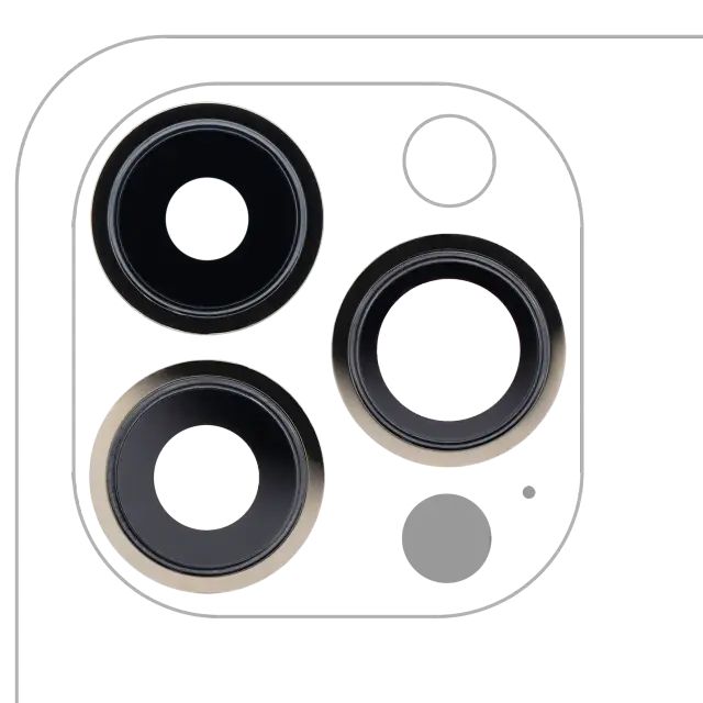 Lentille de caméra arrière avec support et anneau pour Apple iPhone 13 Pro / 13 Pro Max (compatible premium, or)