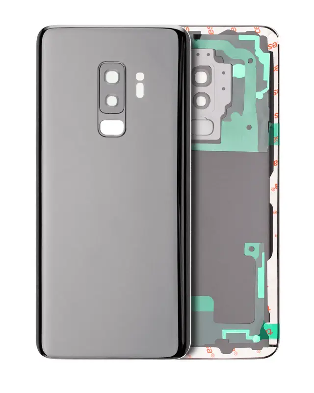 Vitre arrière pour Samsung Galaxy S9 Plus (sans logo, compatible premium, Titanium Gray)