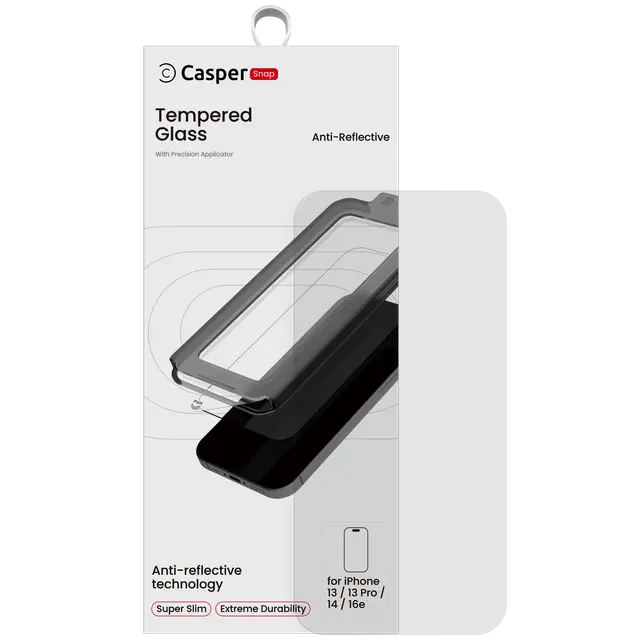 Verre trempé pour Apple iPhone 13 / 13 Pro / 14 / 16e /17e (blister, AR Clear)