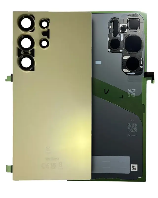 Vitre arrière pour Samsung Galaxy S24 Ultra (pack service origine, Titanium Yellow)