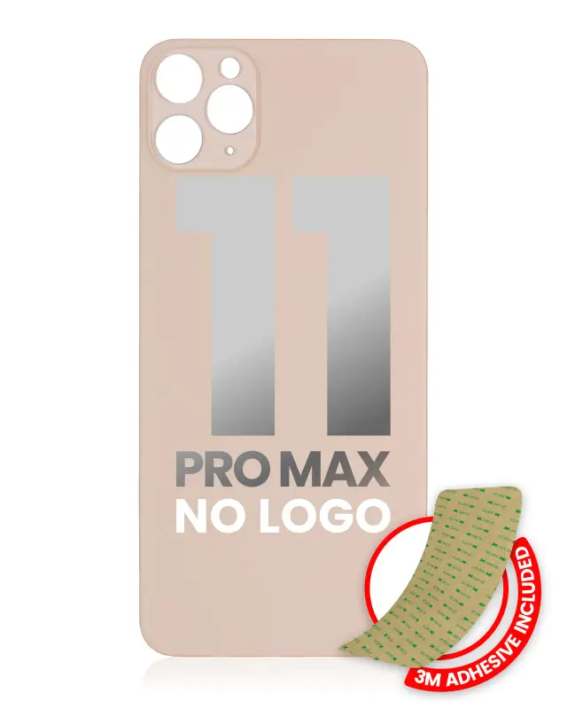Vitre arrière pour Apple iPhone 11 Pro Max (No Logo / Large Camera Hole, or)