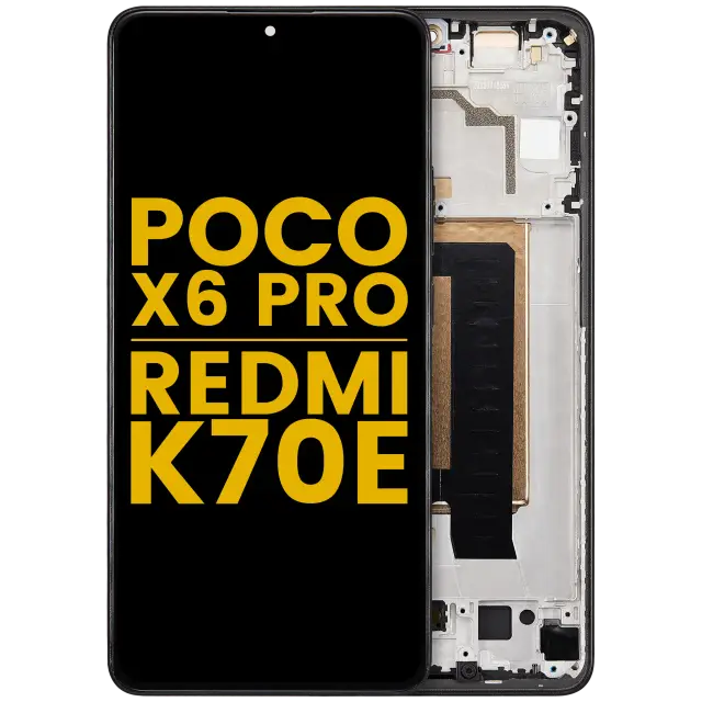 Écran OLED avec châssis pour Xiaomi Poco X6 Pro / Redmi K70E (reconditionné, noir)
