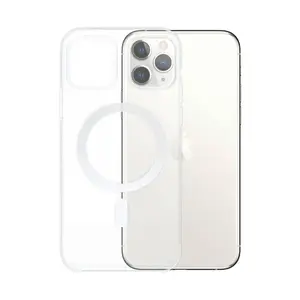 Coque Silicone MagSafe Compatible pour Apple iPhone 11 Pro Max Transparent