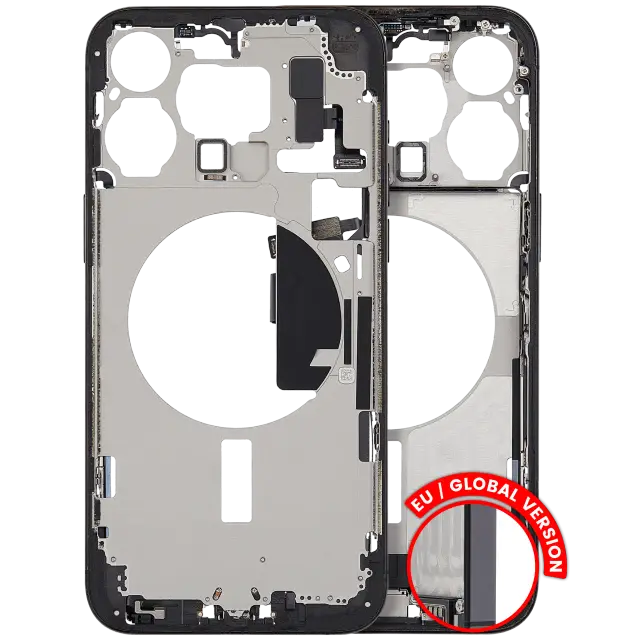 Châssis pour Apple iPhone 15 Pro Max (version EU, origine d'occasion — grade A, titane noir)