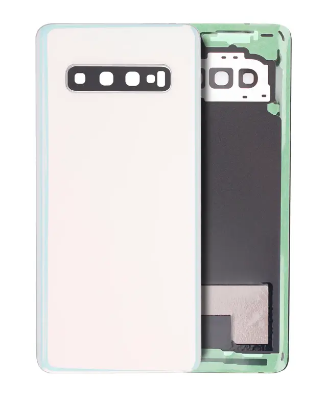 Vitre arrière pour Samsung Galaxy S10 (pack service origine, Prism White)