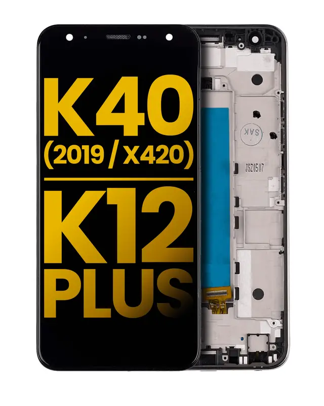Écran LCD avec châssis pour LG K40 (2019 / X420) / K12 Plus (reconditionné, Moroccan Blue)