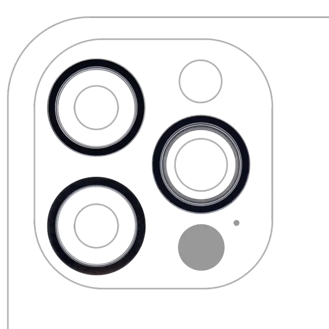 Anneau de contour de caméra arrière pour Apple iPhone 12 Pro (graphite, lot de 3, lot de 10)