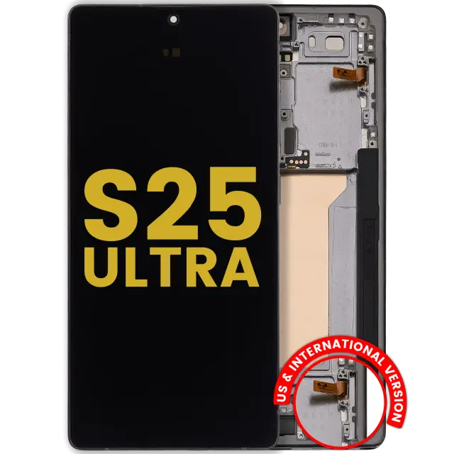 Écran OLED avec châssis pour Samsung Galaxy S25 Ultra 5G (reconditionné, version US & internationale, Titanium Jet Black)