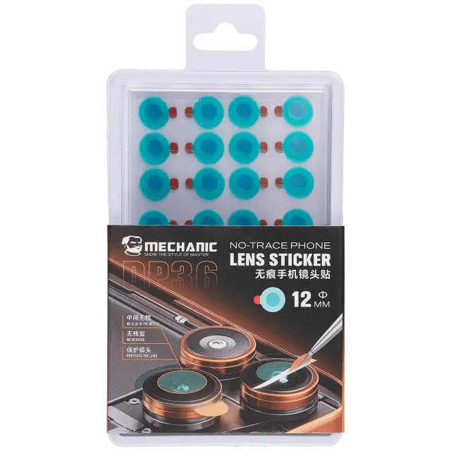Autocollants sans trace de protection d’objectif Mechanic DP36 pour téléphones (lot de 360)