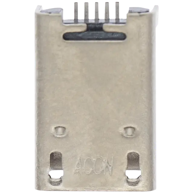 Connecteur de charge à souder — format Micro B, 5 broches, 4 points de fixation (C203)