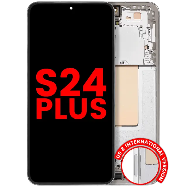 Écran OLED avec châssis pour Samsung Galaxy S24 Plus 5G (version US & internationale, compatible premium, Marble Grey)
